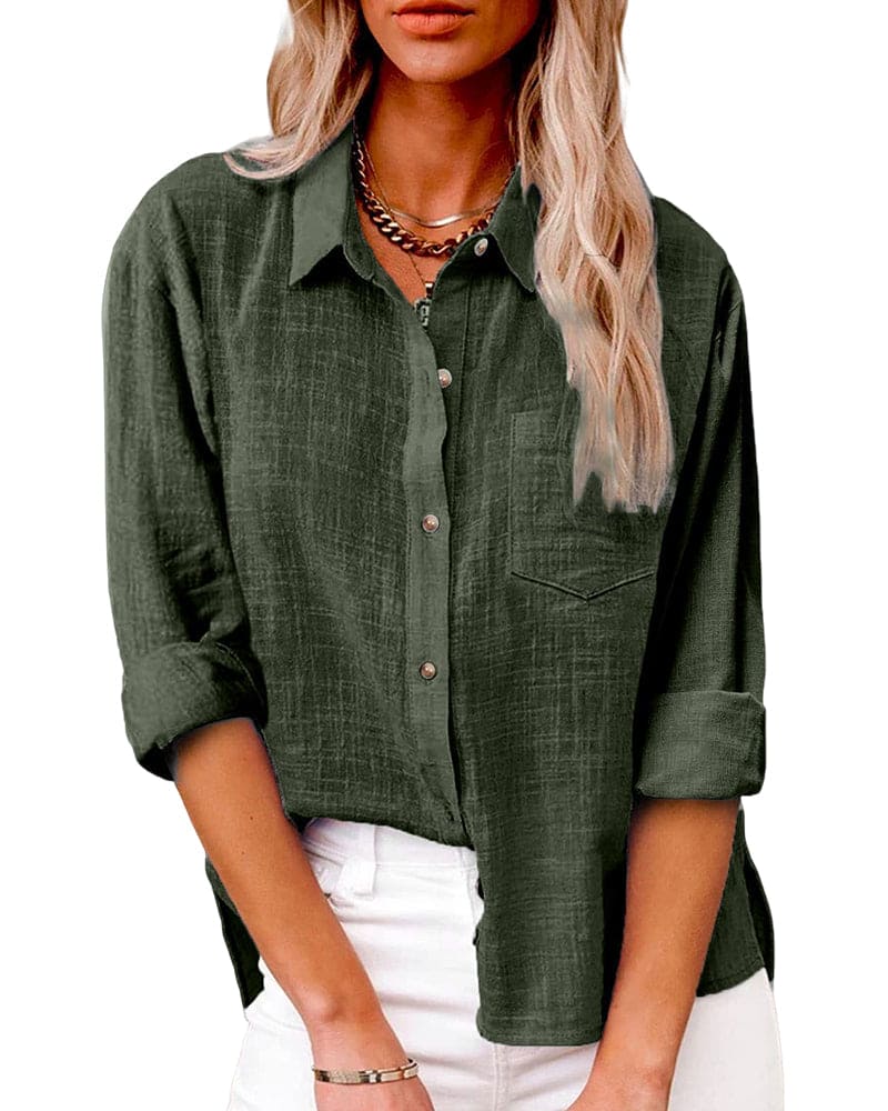 Juliette Monroe | Casual Linen Button Shirt For Women