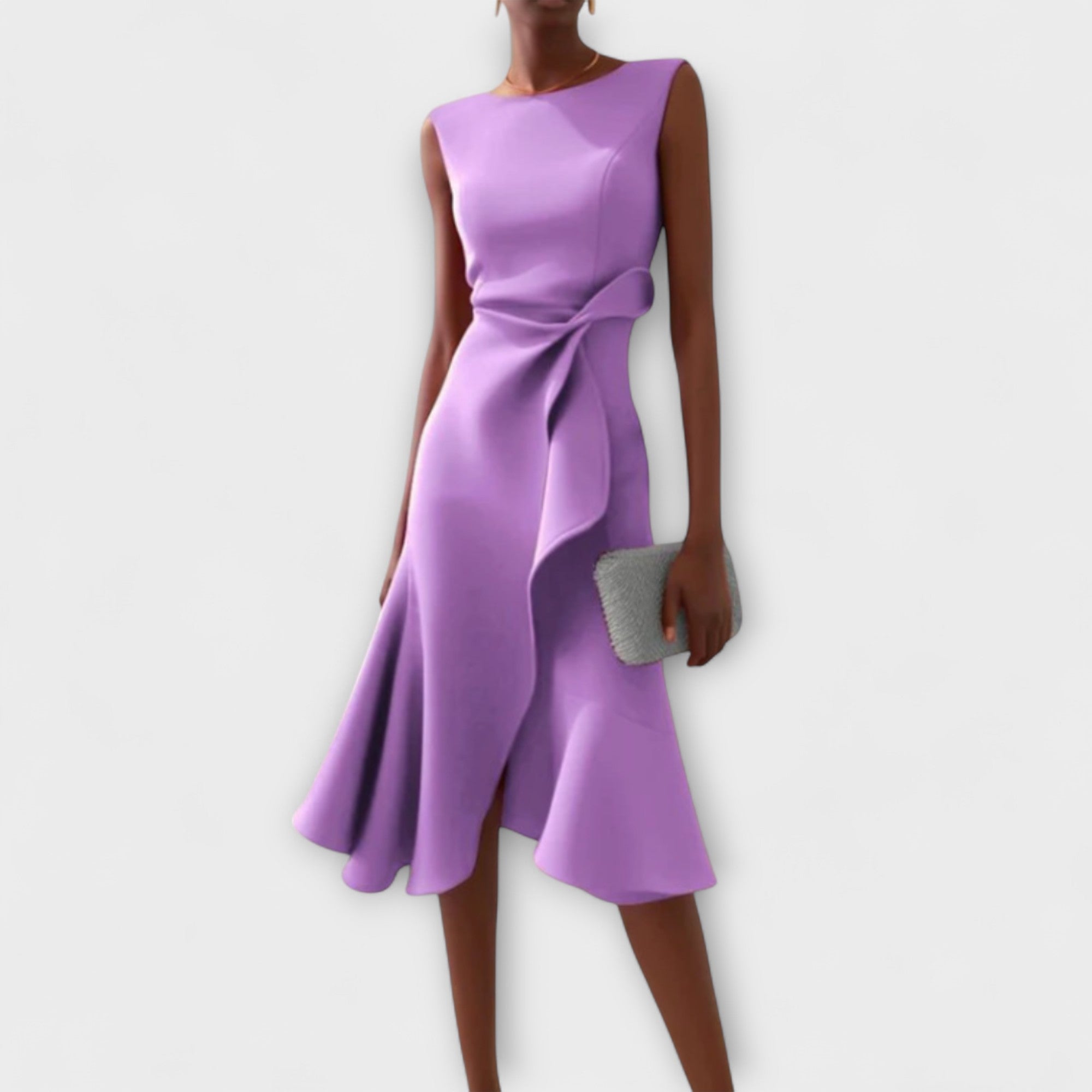 Valentina Rossi | Statement Red Midi Dress For Women