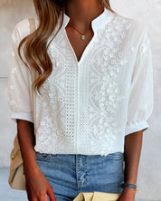 Aurélie Sinclair | Embroidered Lace Blouse For Women