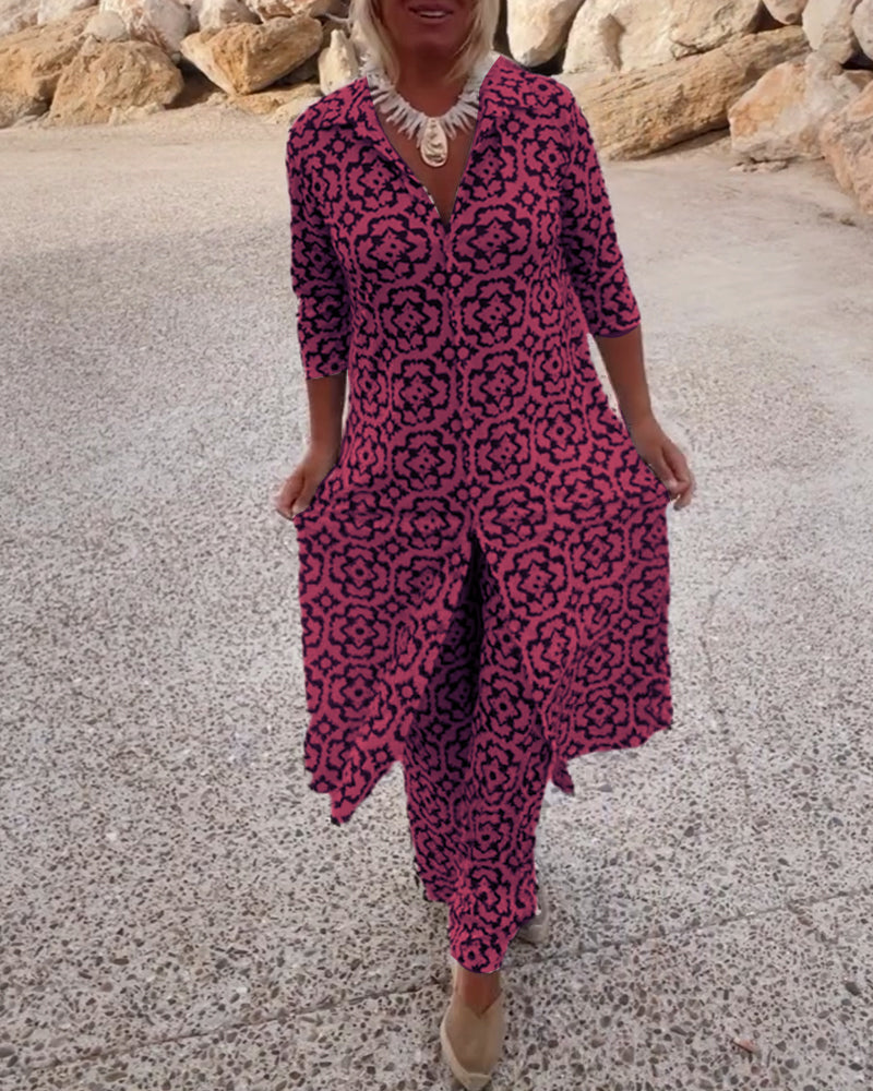 Alyssa Kirk | Printed Two-Piece Tunic Set For Women
