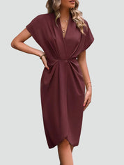 Camille Beaumont | Elegant Wrap Midi Dress For Women