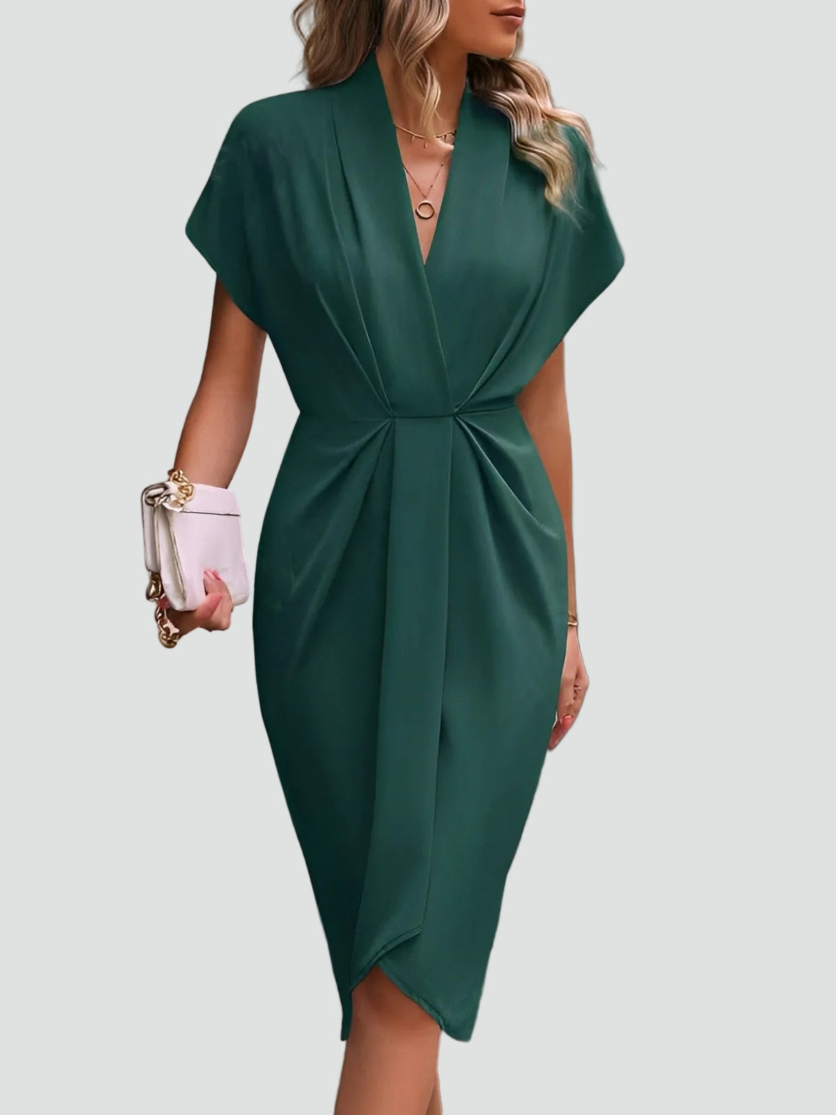 Camille Beaumont | Elegant Wrap Midi Dress For Women