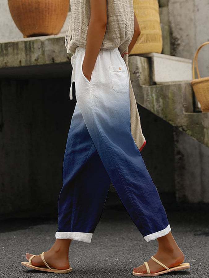 Camille Laurent | Ombre Linen Trousers For Women