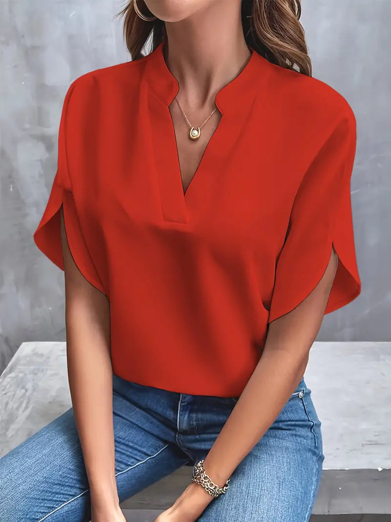 Juliette Moreau | Elegant V-Neck Blouse For Women