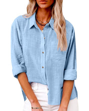 Juliette Monroe | Casual Linen Button Shirt For Women