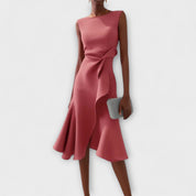 Valentina Rossi | Statement Red Midi Dress For Women