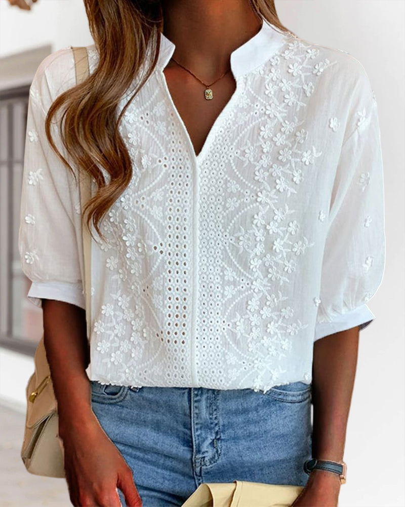 Aurélie Sinclair | Embroidered Lace Blouse For Women