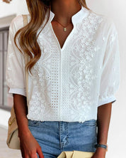Aurélie Sinclair | Embroidered Lace Blouse For Women