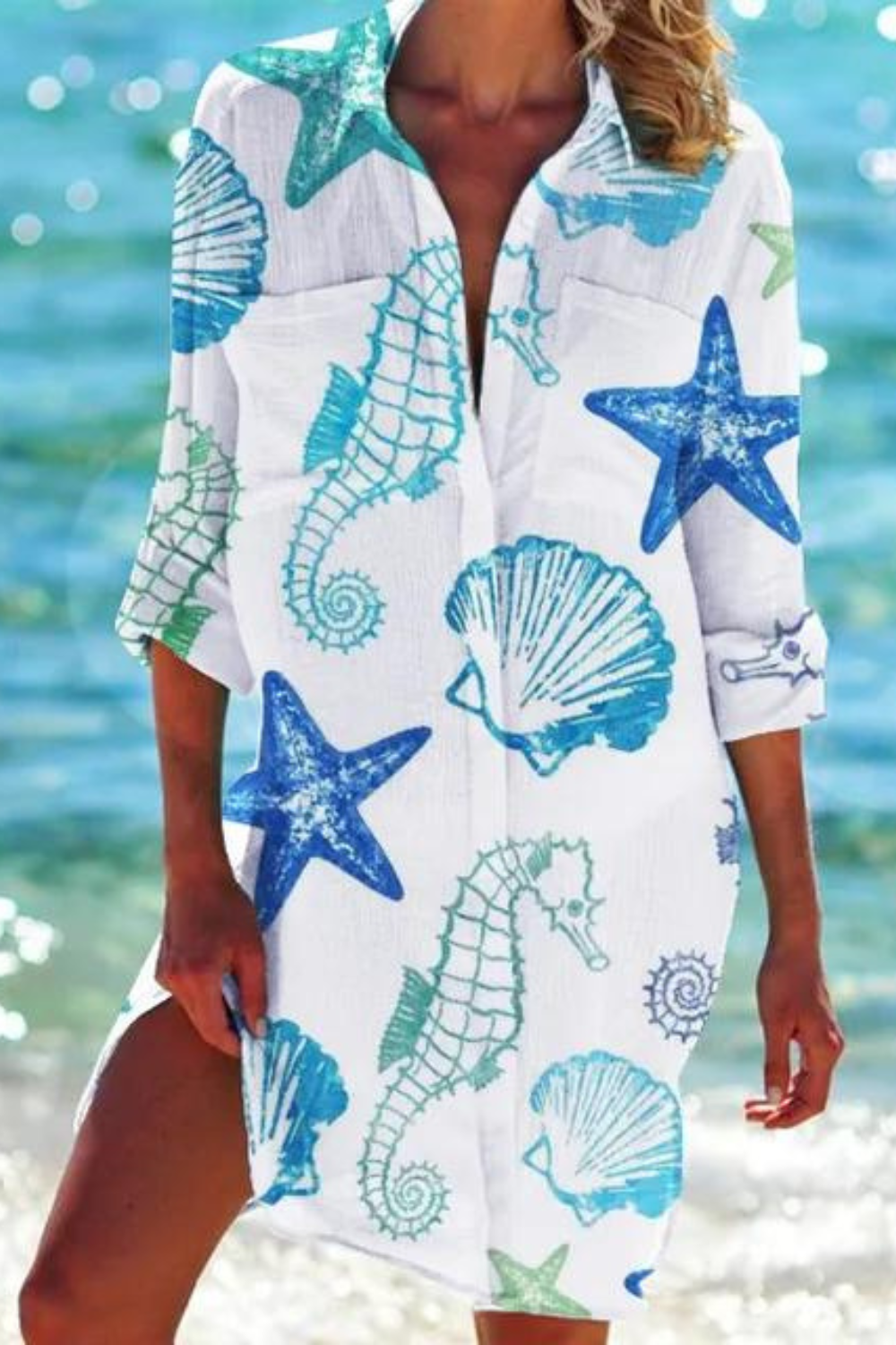 Sophia Bellini | Coastal Print Beach Dress For Women