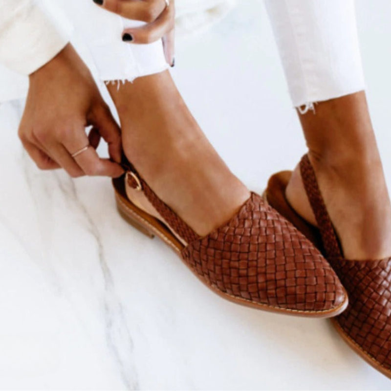 Sophie Bellini | Woven Slingback Flats For Women