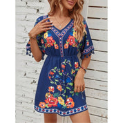 Clara Beaumont | Floral Boho Mini Dress For Women
