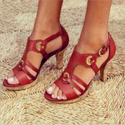 Nicole Frye | Vintage Strap Heeled Sandals For Women