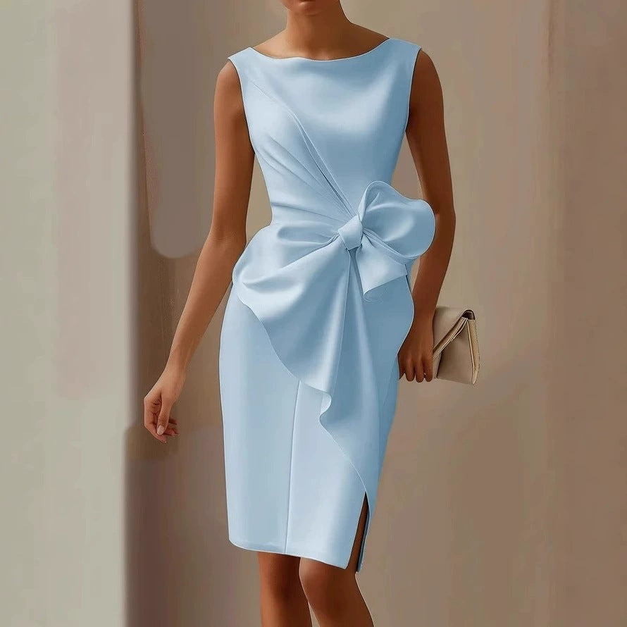 Isabella Whitmore | Elegant Bow Midi Dress For Women