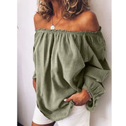 Charlotte Bellini | Off-Shoulder Linen Blouse For Women