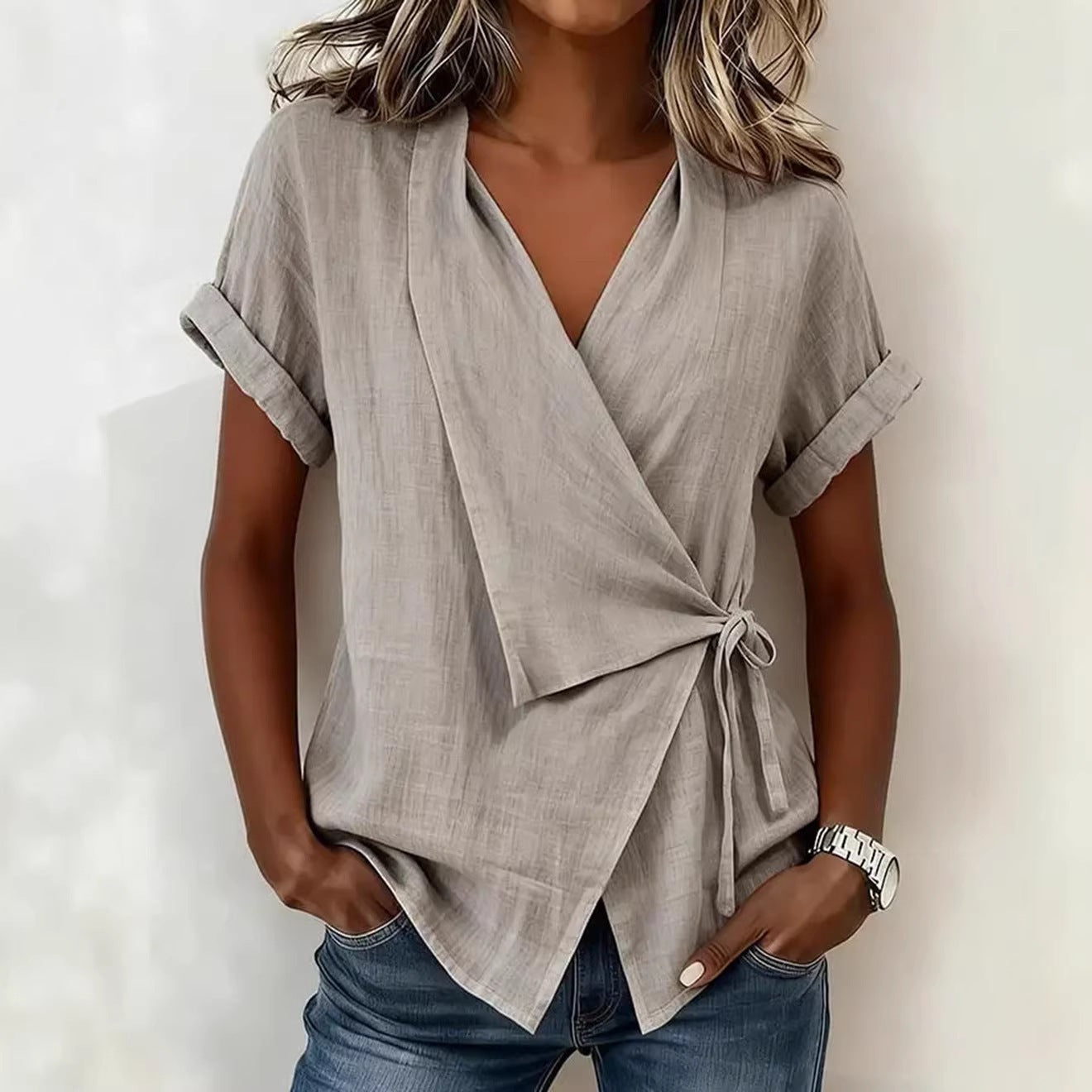 Charlotte Bennett | Wrap Tie Blouse For Women