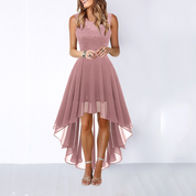 Vivienne Moreau | Burgundy High Low Cocktail Dress For Women