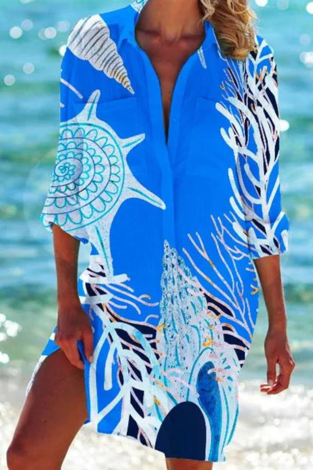 Sophia Bellini | Coastal Print Beach Dress For Women