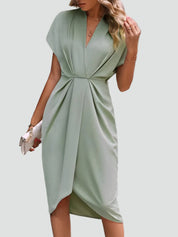 Camille Beaumont | Elegant Wrap Midi Dress For Women