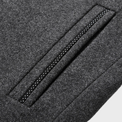 Edmund Fairvale | Men's Grey Wool Blend Stand Collar Coat