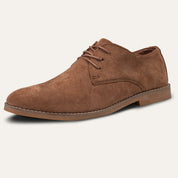 Alessandro Romano | Brown Suede Lace-Up Oxford Shoes for Men