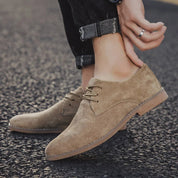 Alessandro Romano | Brown Suede Lace-Up Oxford Shoes for Men