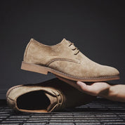 Alessandro Romano | Brown Suede Lace-Up Oxford Shoes for Men