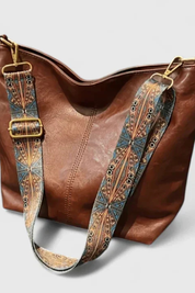 Alessia Bellucci | Vintage Brown Faux Leather Tote Bag