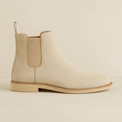 Callum Whitstone | Beige Suede Chelsea Ankle Boots for Men