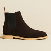 Callum Whitstone | Beige Suede Chelsea Ankle Boots for Men