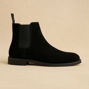 Callum Whitstone | Beige Suede Chelsea Ankle Boots for Men