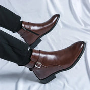 Alessio Romano | Brown Leather Ankle Boots for Men