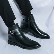 Alessio Romano | Brown Leather Ankle Boots for Men