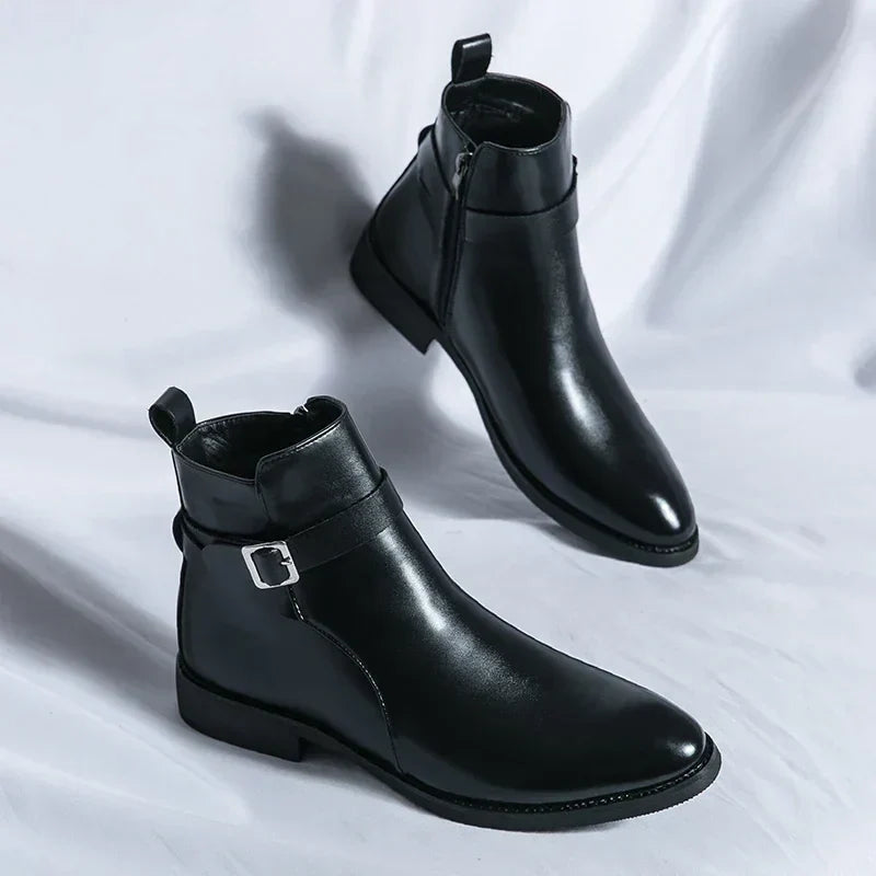Alessio Romano | Brown Leather Ankle Boots for Men