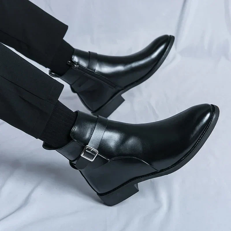 Alessio Romano | Brown Leather Ankle Boots for Men