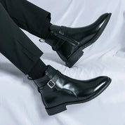Alessio Romano | Brown Leather Ankle Boots for Men