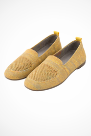 Céleste Vanbright | Yellow Breathable Knit Loafers for Women