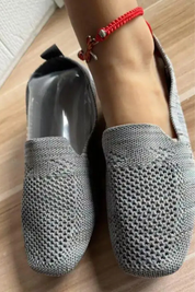 Céleste Vanbright | Yellow Breathable Knit Loafers for Women