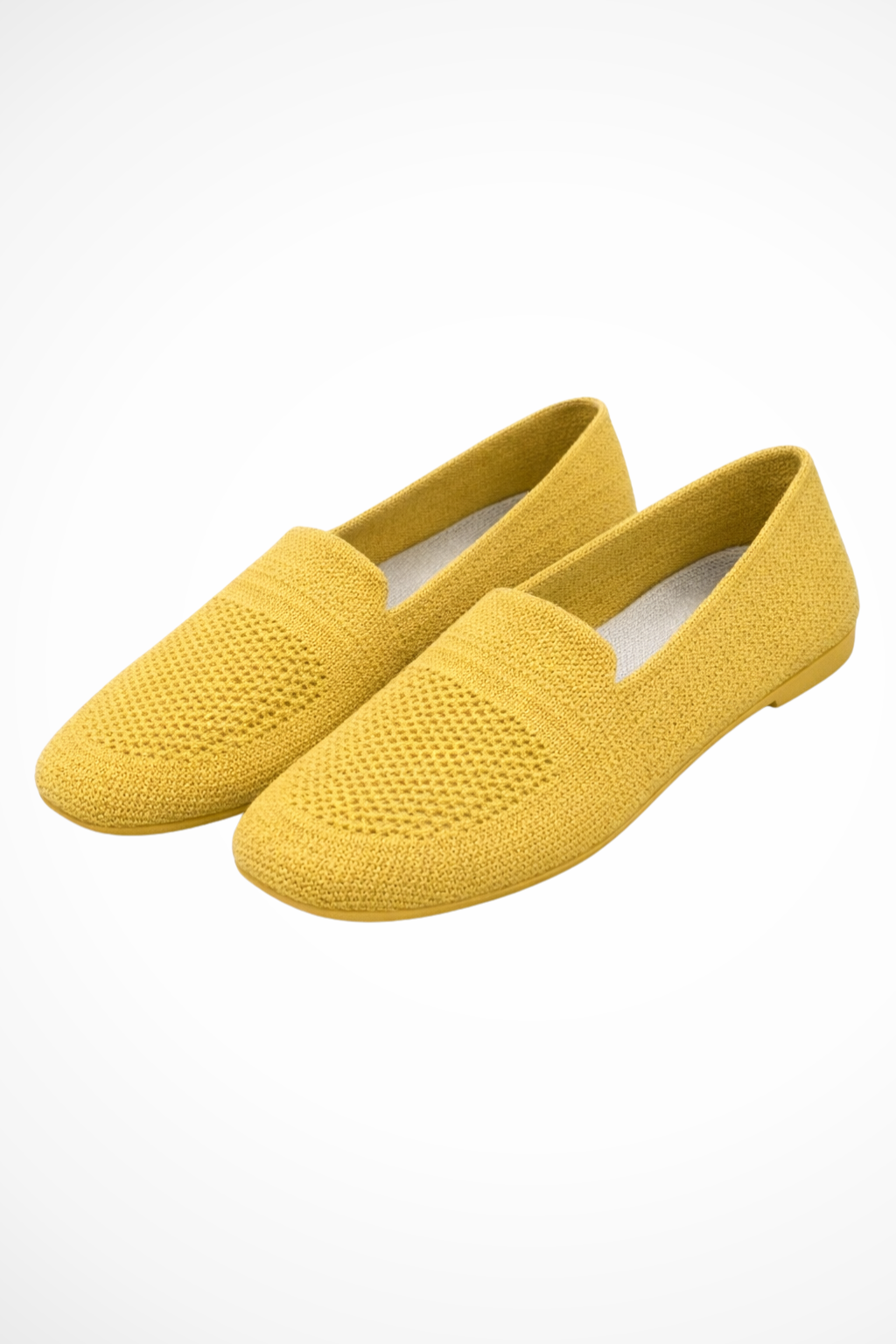 Céleste Vanbright | Yellow Breathable Knit Loafers for Women
