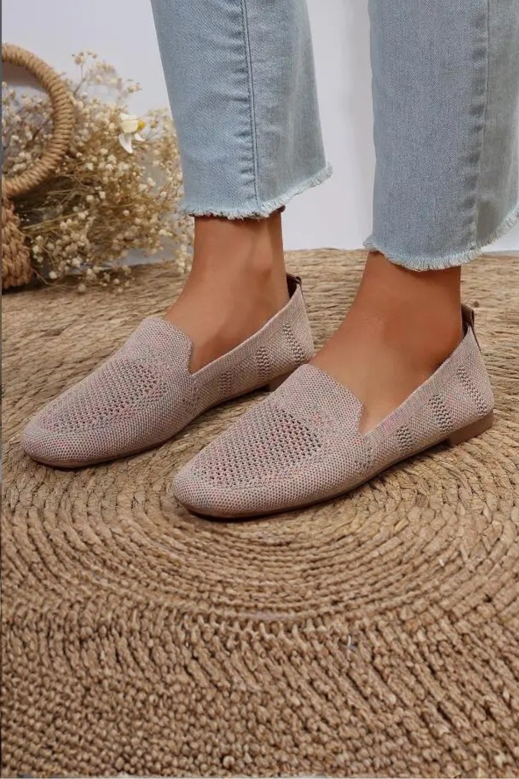 Céleste Vanbright | Yellow Breathable Knit Loafers for Women