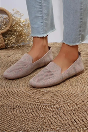 Céleste Vanbright | Yellow Breathable Knit Loafers for Women