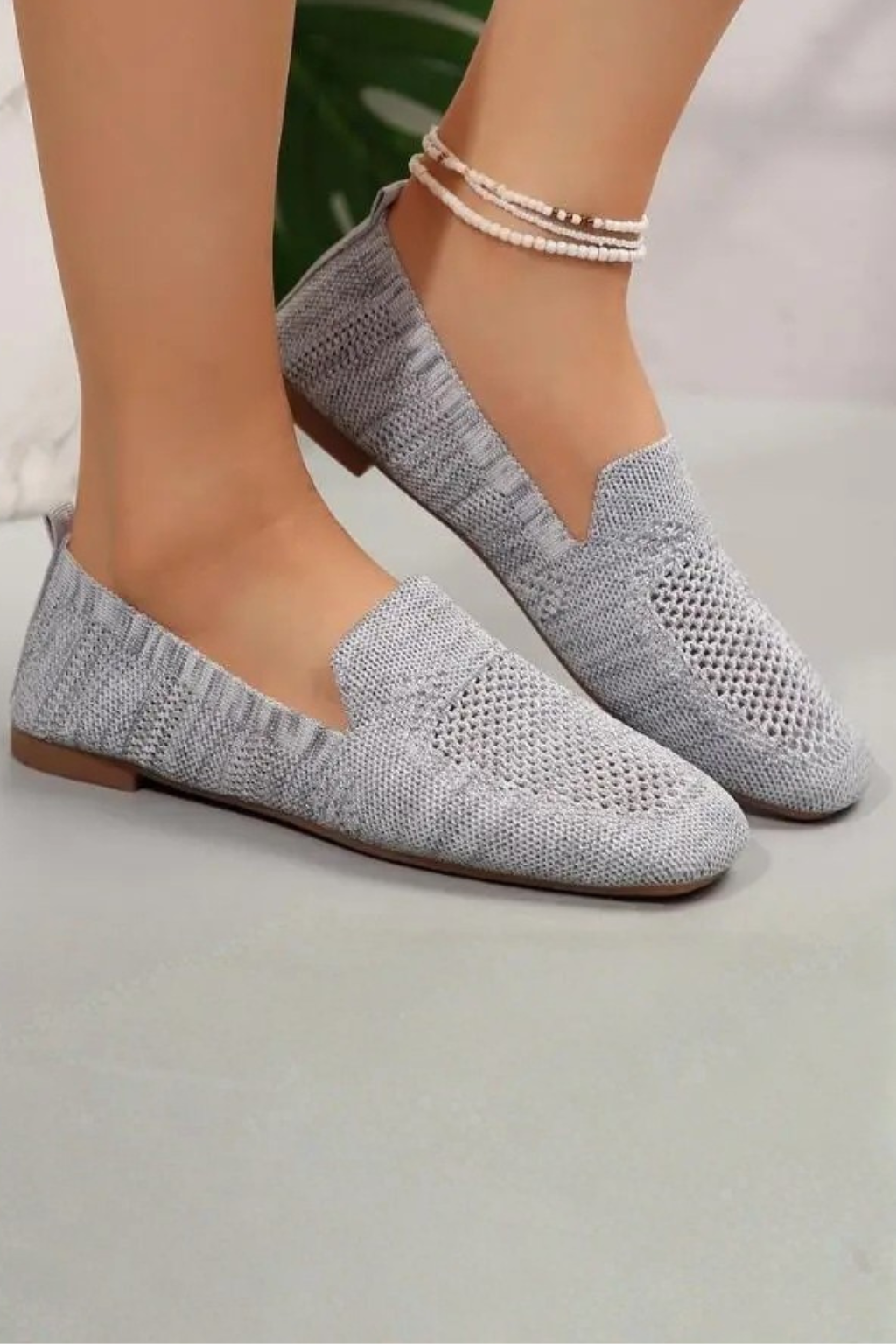 Céleste Vanbright | Yellow Breathable Knit Loafers for Women