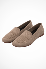 Céleste Vanbright | Yellow Breathable Knit Loafers for Women