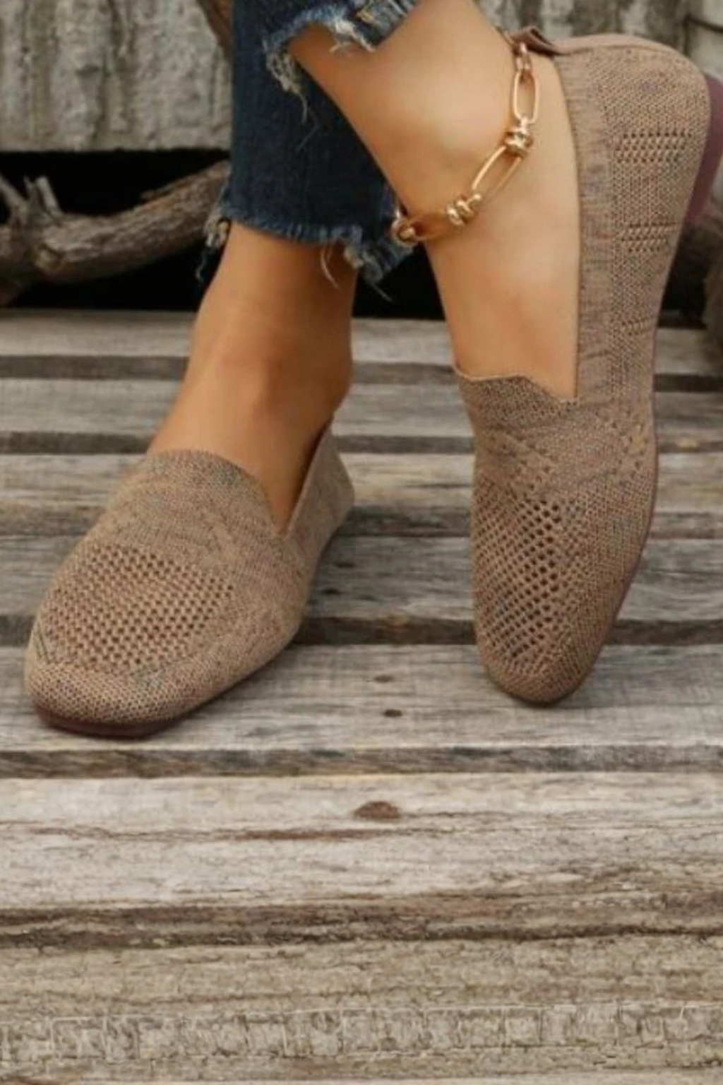 Céleste Vanbright | Yellow Breathable Knit Loafers for Women