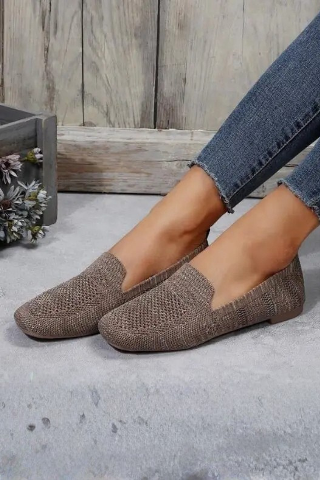Céleste Vanbright | Yellow Breathable Knit Loafers for Women