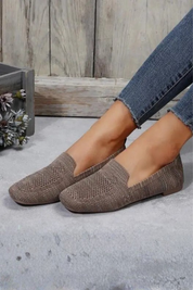 Céleste Vanbright | Yellow Breathable Knit Loafers for Women