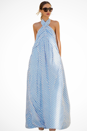 Amélie Laurent | Striped Halter Maxi Dress For Women