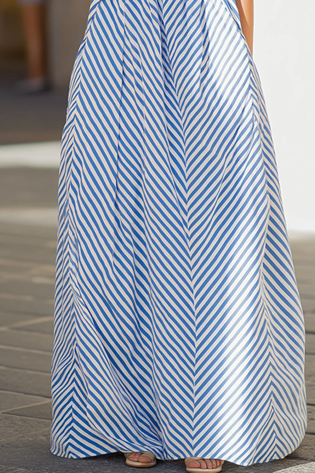 Amélie Laurent | Striped Halter Maxi Dress For Women
