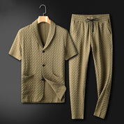 Renzo Castellani | Textured Summer Two-Piece Set For Men