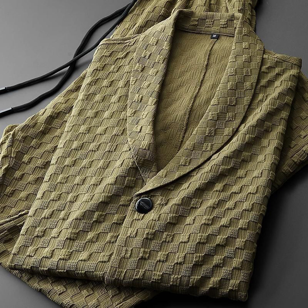 Renzo Castellani | Textured Summer Two-Piece Set For Men