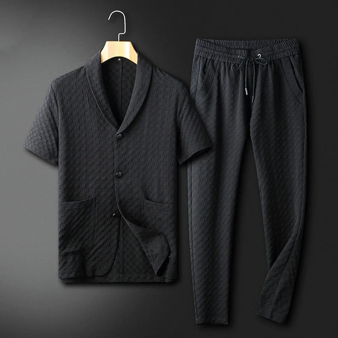 Renzo Castellani | Textured Summer Two-Piece Set For Men